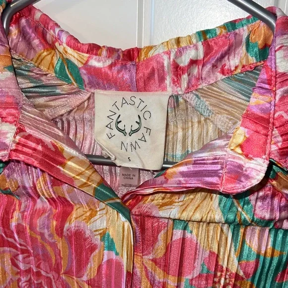 Fantastic Fawn Floral Poncho/Top/Mini Dress -Size Small - Picture 4 of 8